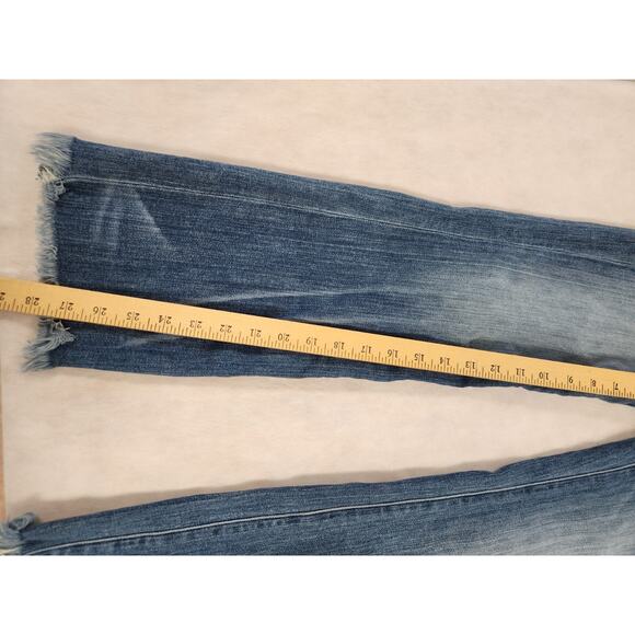 AYR Jeans The Bomb Pop Straight Ankle Womens Size 25 Blue Made in USA Raw Hem - Picture 10 of 13